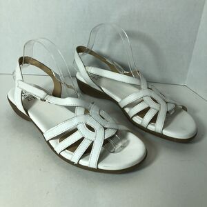 Naturalizer Sandals‎ Womens Size 11 N Nalani White Slingback Strappy Adjust B1
